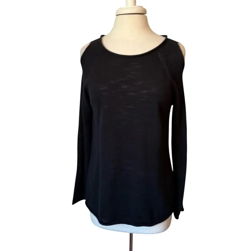Caslon Womens XS Whimsigoth Cut‎ Out Long Sleeve Knit Sweater Grunge Sexy